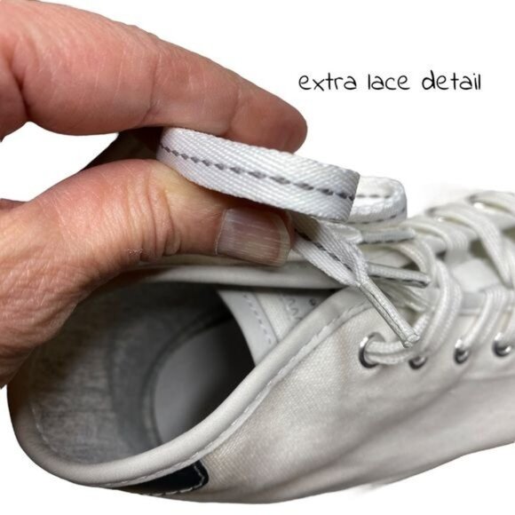 Rag & Bone Standard Issue Sneakers High Tops Canvas White Silver Lace Ups sz 11 - Picture 13 of 16